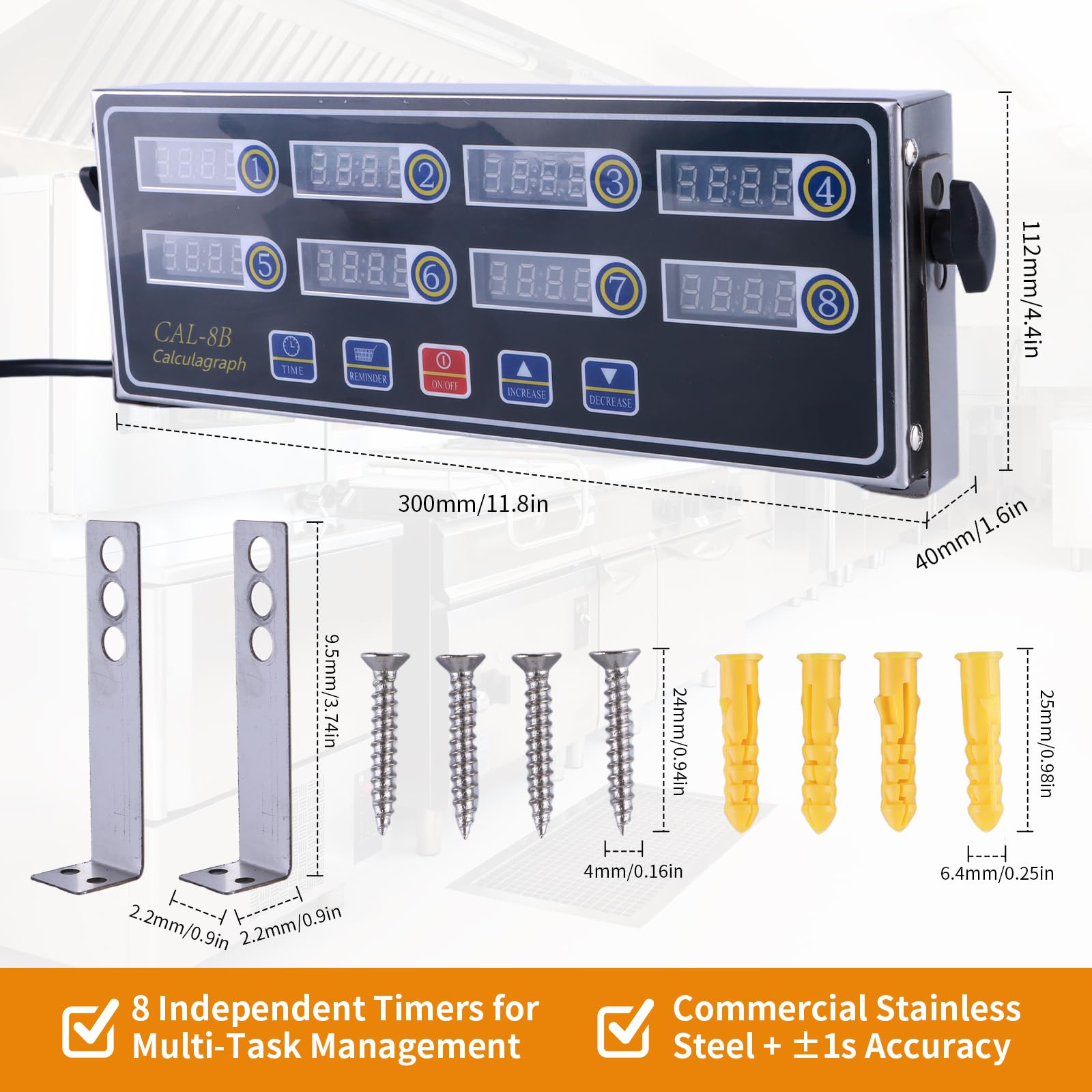 8 Channel Kitchen Timer Snapklik.com : 8-Channel Digital Kitchen Timer - Commercial Cooking Timer