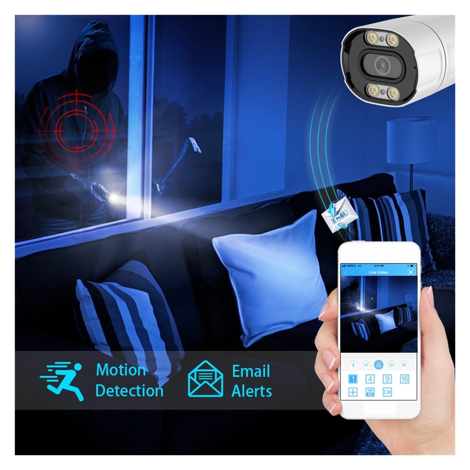 8CH 5MP POE NVR Kit 2K HD System Bezpieczeństwa Cctv Dwukierunkowy Dźwięk AI Kamera IP Zewnętrzny P2P Wideo Audio Zestaw Kamer Monitorujących Dobra Jakość Obrazu(None)