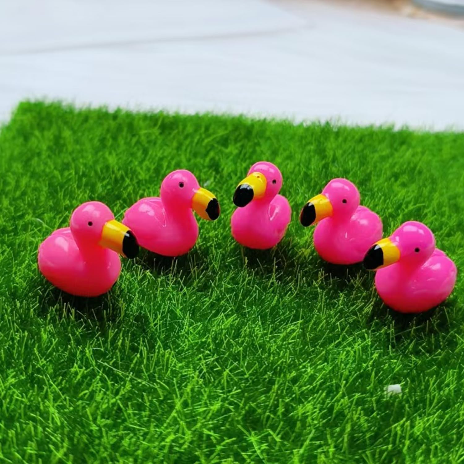 Mini Flamingo Dollhouse Fairy Garden Accessories GSrenyu 50 Pcs Mini Pink Flamingo ...