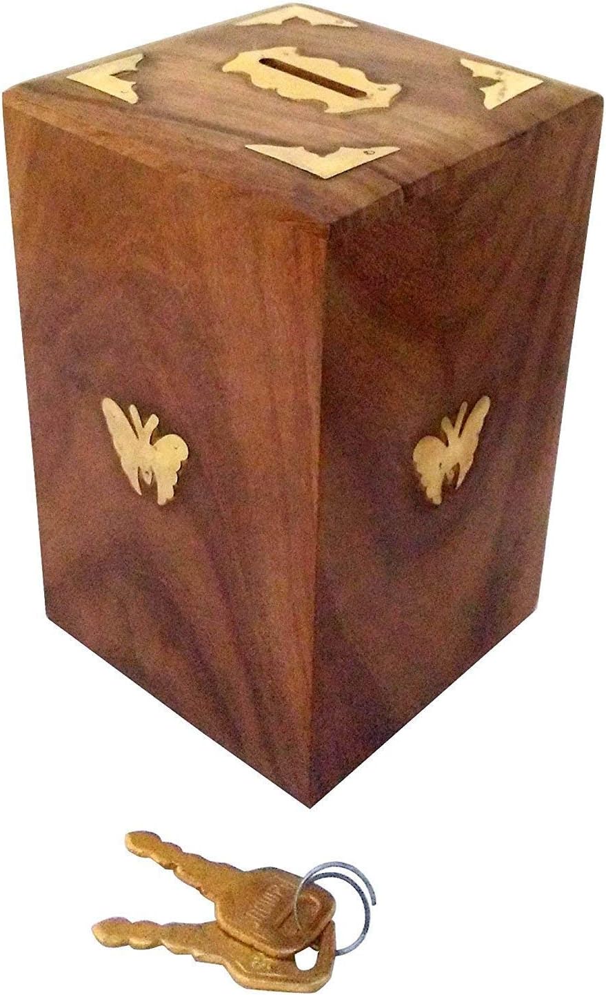 Wooden Piggy Bank for Kids Boys Girls Money Bank Hut Shape/Personalized Saving Coin Bank, Perfect Christmas,Birthday Gift for Kids/Adults and Home Decoration 4x4x6 Inch