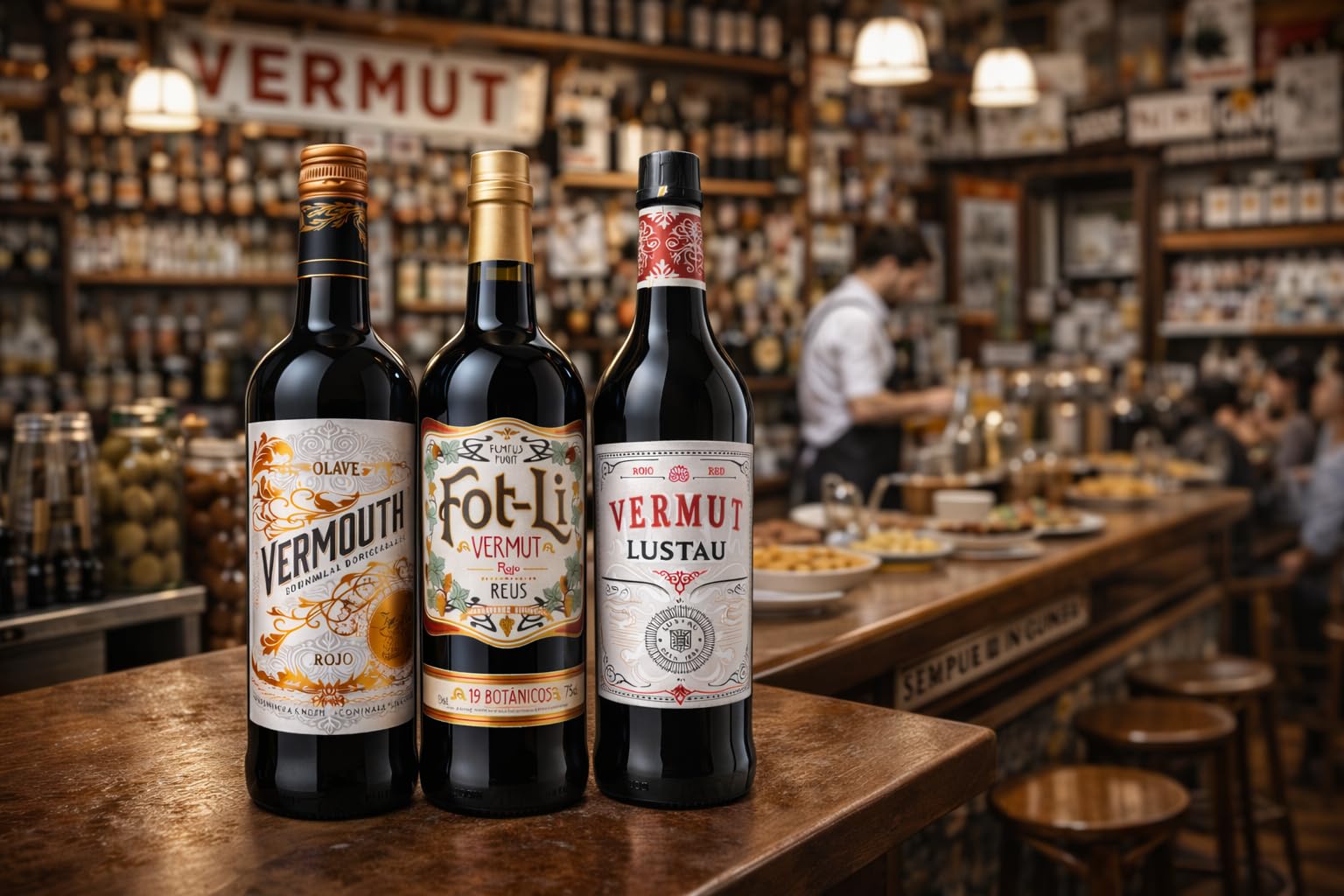 Pack Degustación Vermut Rojo Premium – Olave, Fot-Li (Reus) y Lustau | 3 Botellas 75cl | Ideal Aperitivo y Regalo Gourmet
