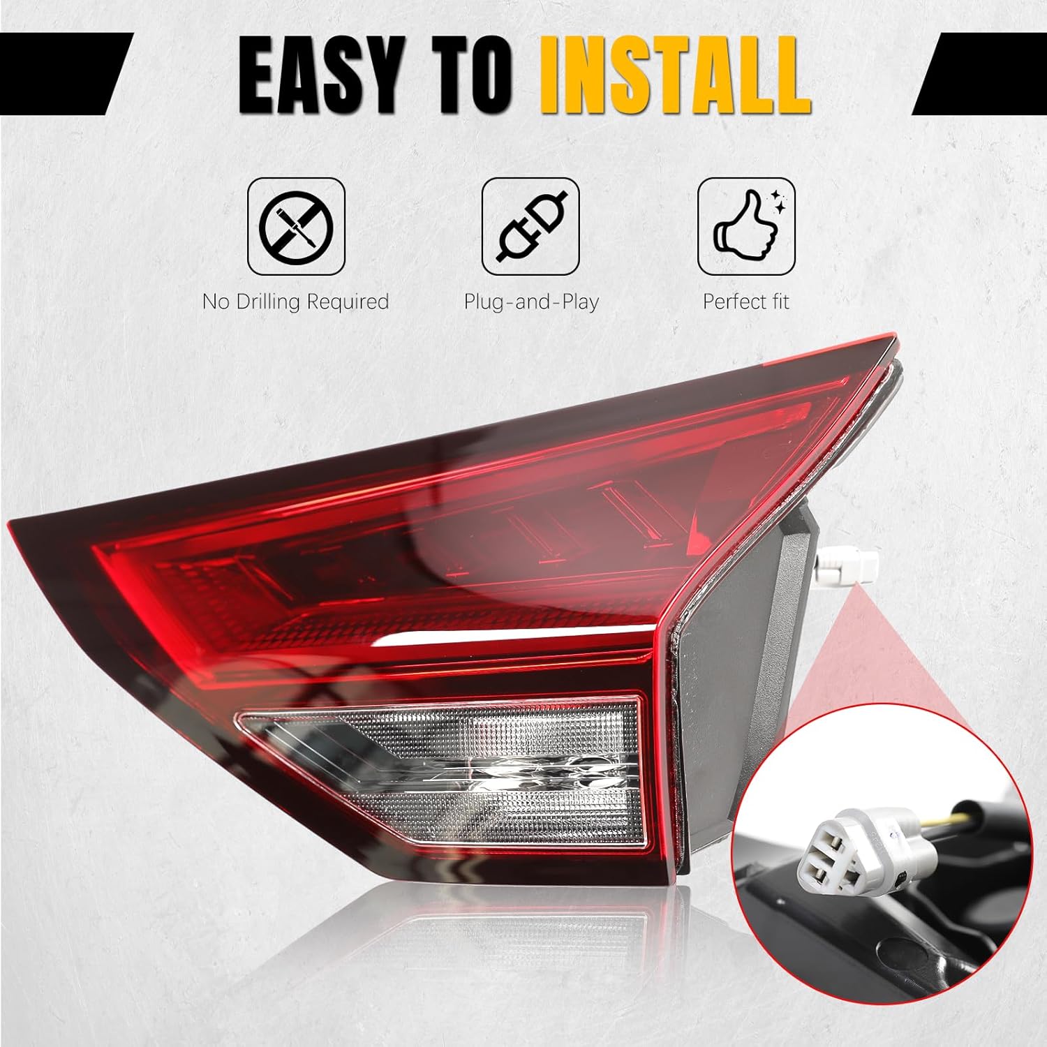 Right LED Inner Tail Light Replacement for Nissan Rogue 2021 2022 2023 2024,Factory Style Rear Brake Lamp Assembly Passenger Side,For NI2803125 265506RR1A