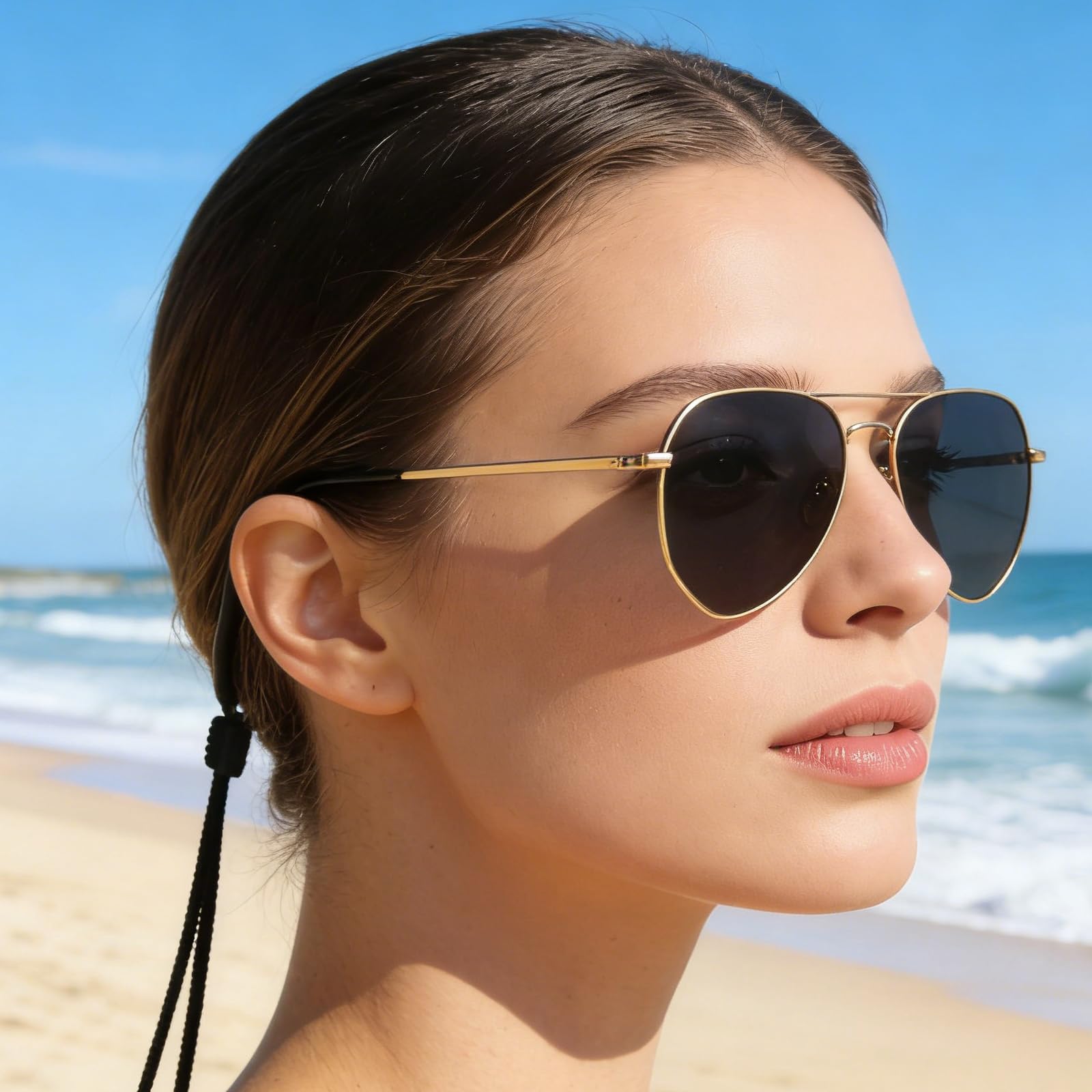 3 correas ajustables para gafas, cadena antideslizante para gafas, correas para gafas, con hebilla antideslizante de silicona, cadena de fijación de gafas de nailon, para salir, deportes, leer (negro) — view 6