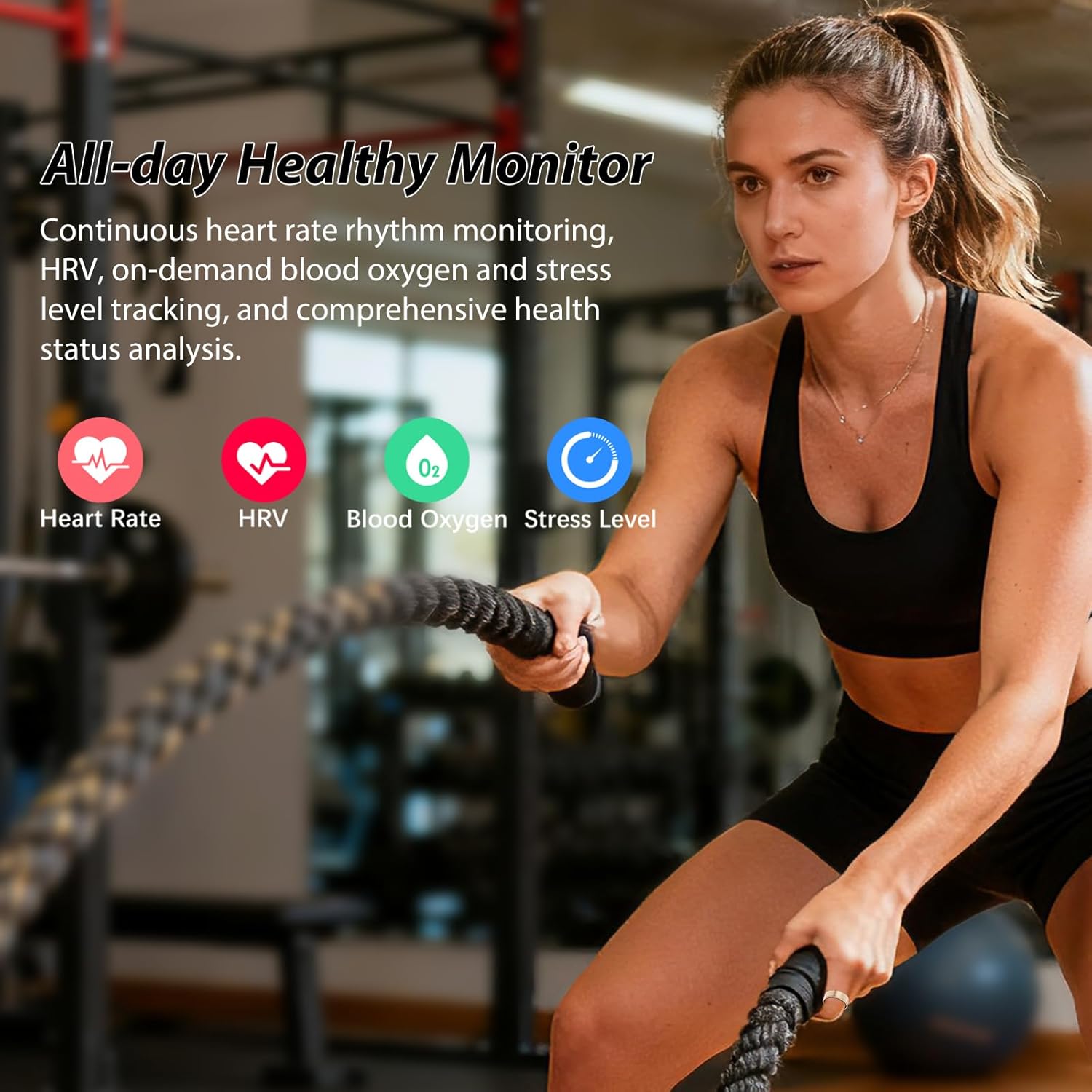 Smart Ring for Women Men Fitness Ring with Sleep Tracker, Blood Oxygen, Heart Rate, Step Tracker, IP68 Waterproof Health Ring for iOS & Android,No Subscription Fee (Rose Gold, 7#)