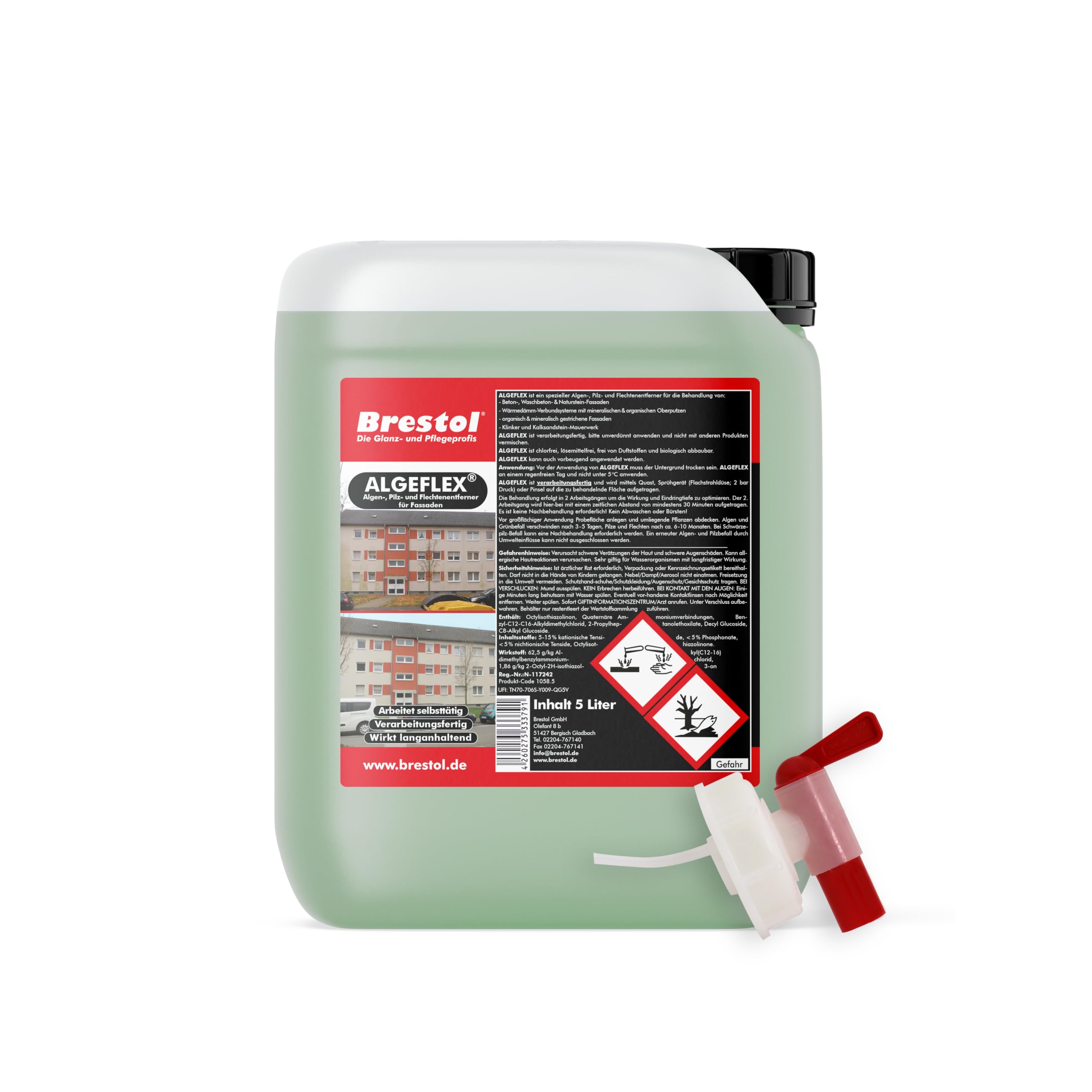 5 Liter Algenentferner Pilzentferner Flechtenentferner Algizid Algenex