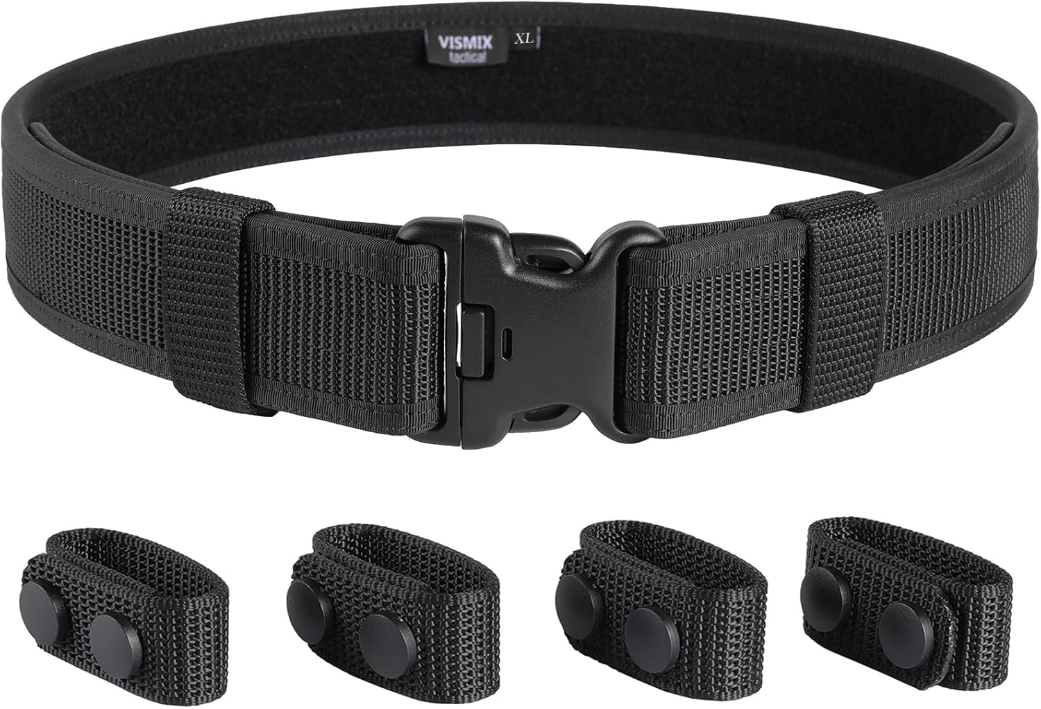 VISMIX Duty Belt, 2" Police Security Nylon Duty Belts Law Enforcement with 4 Belt Keepers