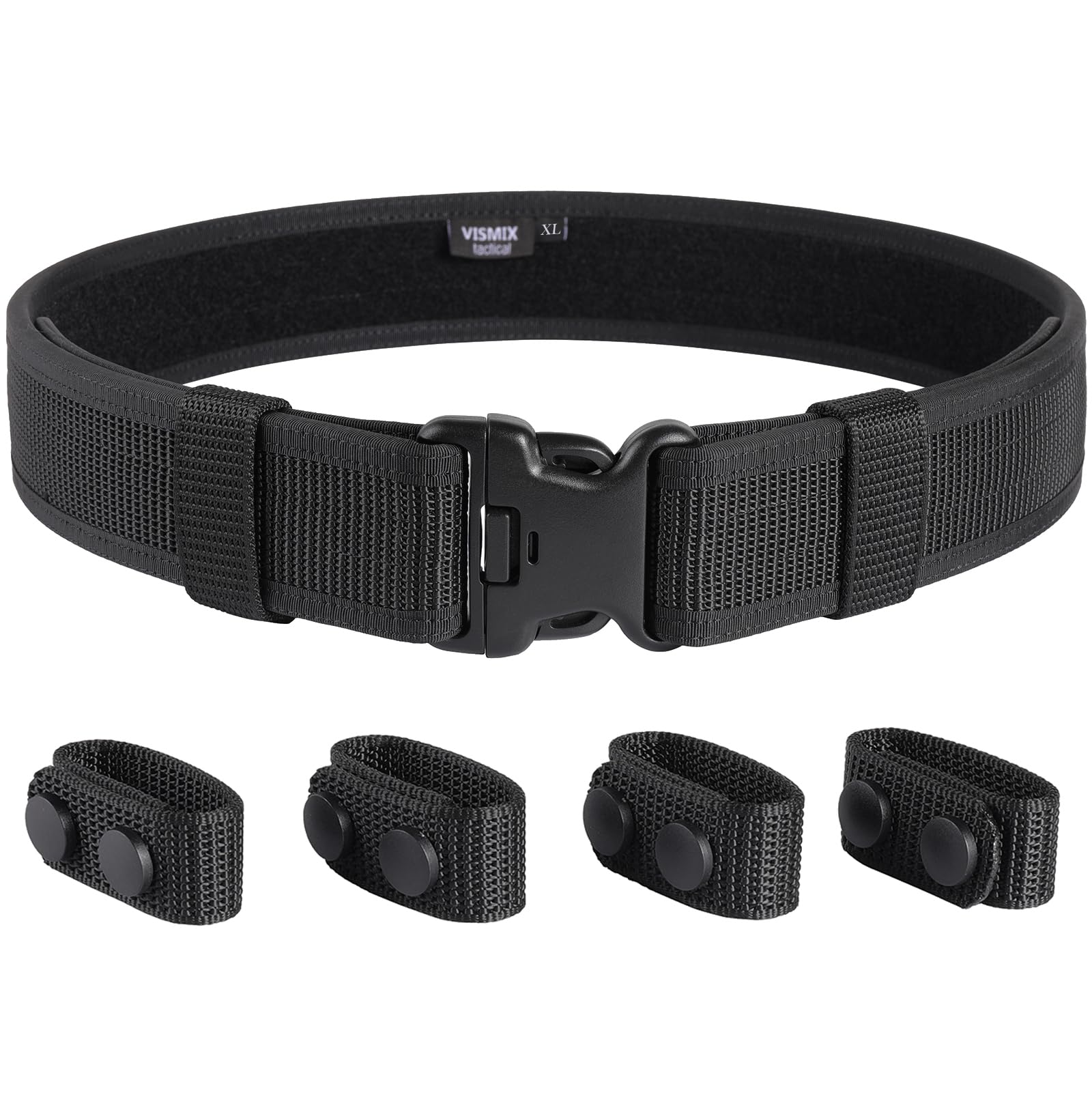 VISMIX Duty Belt, 2" Police Security Nylon Duty Belts Law Enforcement with 4 Belt Keepers