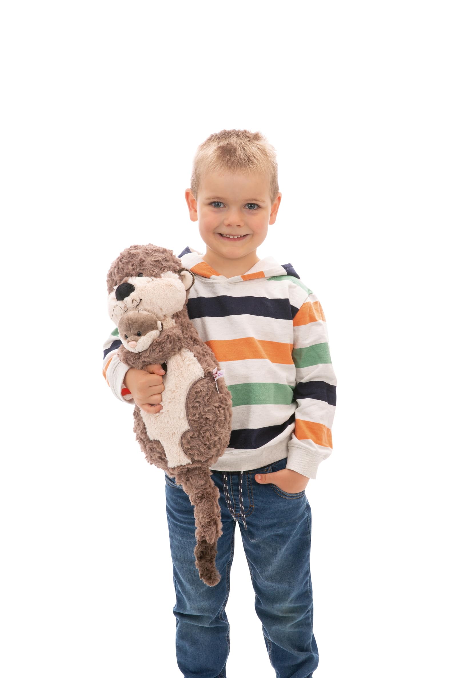 Cuscino lontra Oda & Odalina 40x20cm Grigia - Soffice Cuscino in Materiale sostenibile per Bambini, Bambine, Neonati e Amanti dei Peluche - Ideale a casa, all'asilo o in Viaggio