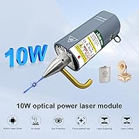 Vista 2 de LASER TREE Módulo láser, 10 W (10000 mW) de salida de potencia óptica módulo de grabado láser con asistencia de aire, FAC incorporado, cabezal láser