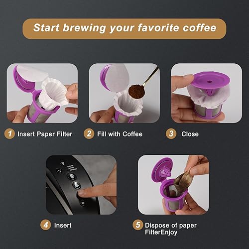 Miniatura 3 de Pro Mael Filtros desechables K Cup con tapa, papel de filtro de café para cafeteras Keurig de una sola porción 1.0 y 2.0, uso con cápsulas K Cup