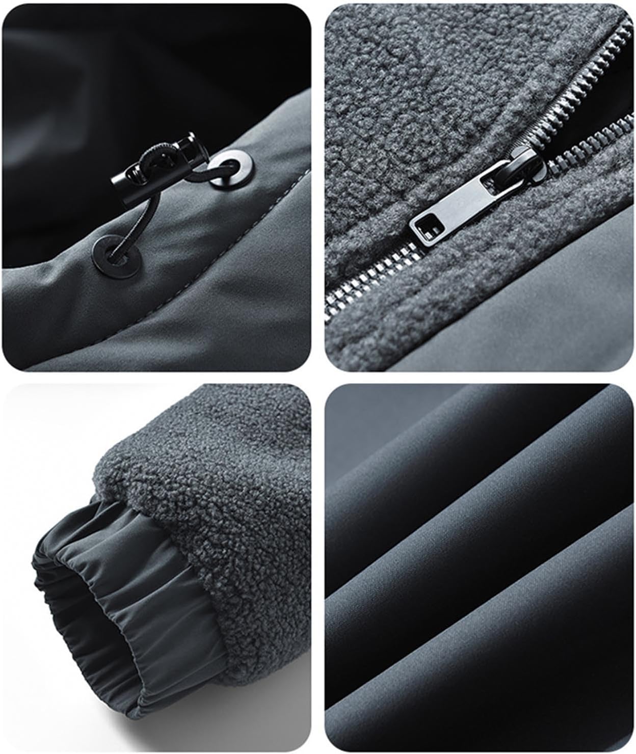 Winter Warm Fleece Jacket for Men:Fashion Lightweight Zip up Hiking Outdoor Coats with Pockets Loose Fit Outfits