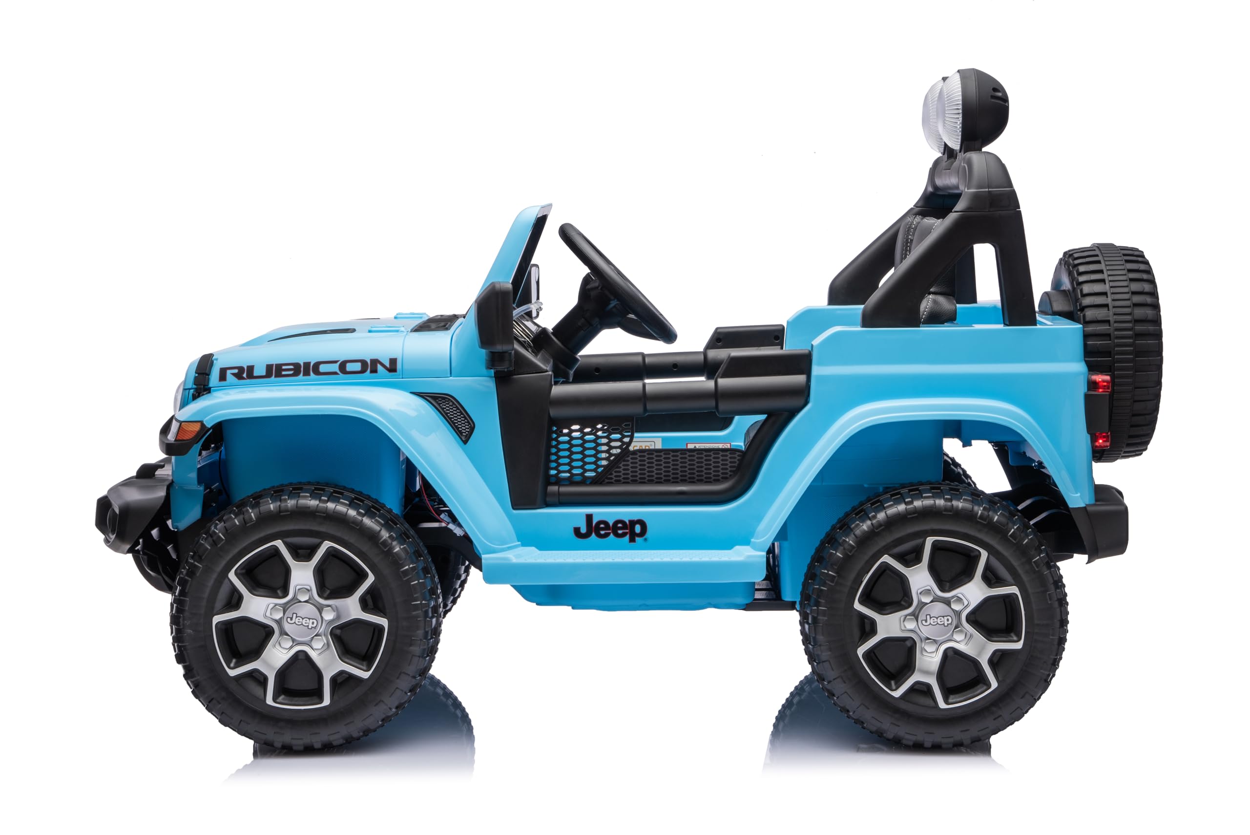 TOYSCAR Macchina Elettrica Per Bambini Jeep Wrangler Rubicon Full Optional CON TAPPETINI Auto Elettrica Per Bambini Telecomandata 2 posti Sedile In Pelle Porte Apribili Doppio Motore Elettrico 12V