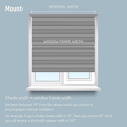 Miniatura 6 de Cut-at-Home - Persiana plisada de tela celular 100% opaca sin cordones para el hogar, dormitorio, sala de estar, cocina, oficina, corte a tamaño,