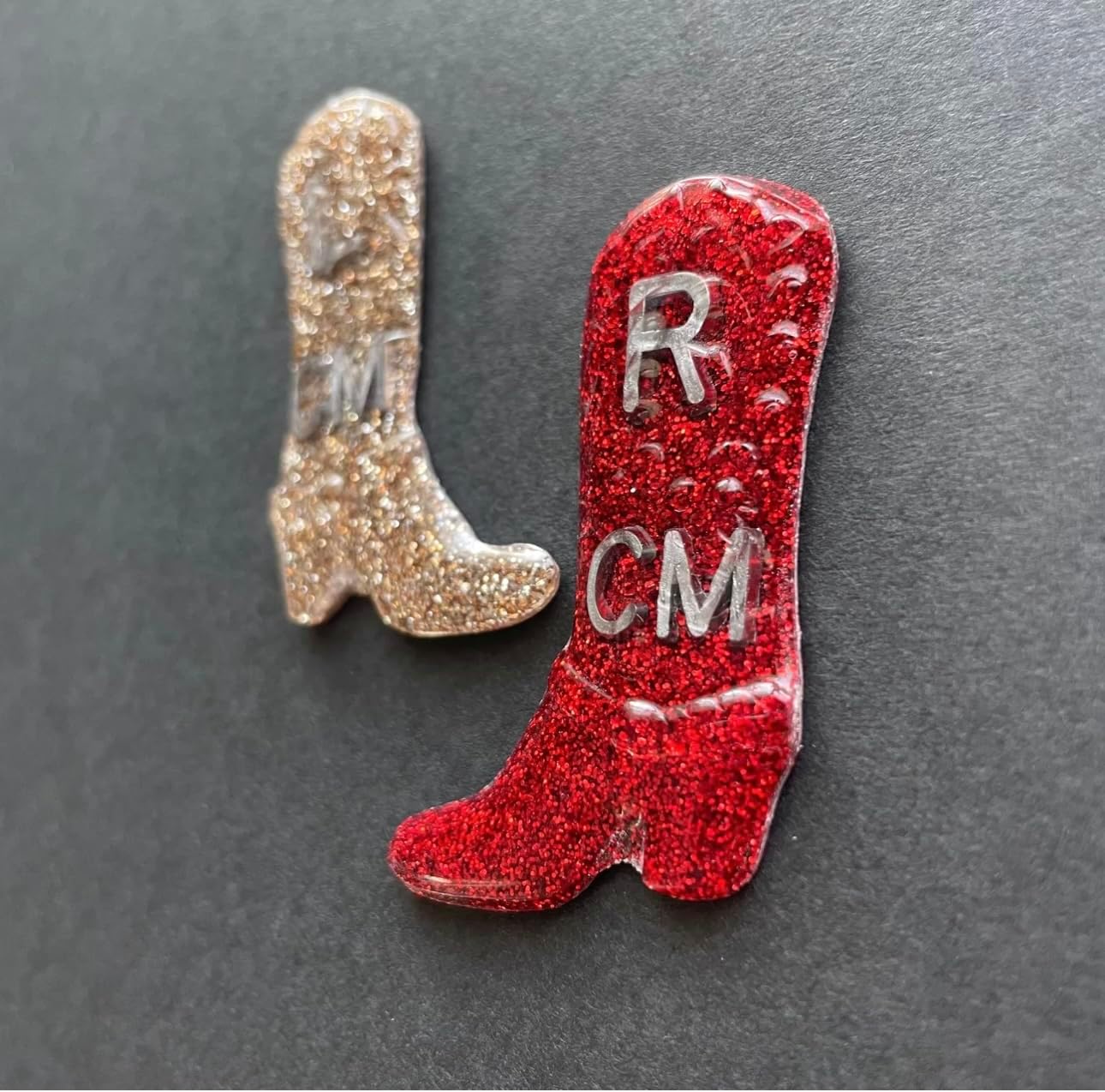 Cowboy Boot Xray Markers, With 2 or 3 Initials, Glitter, Western, Country