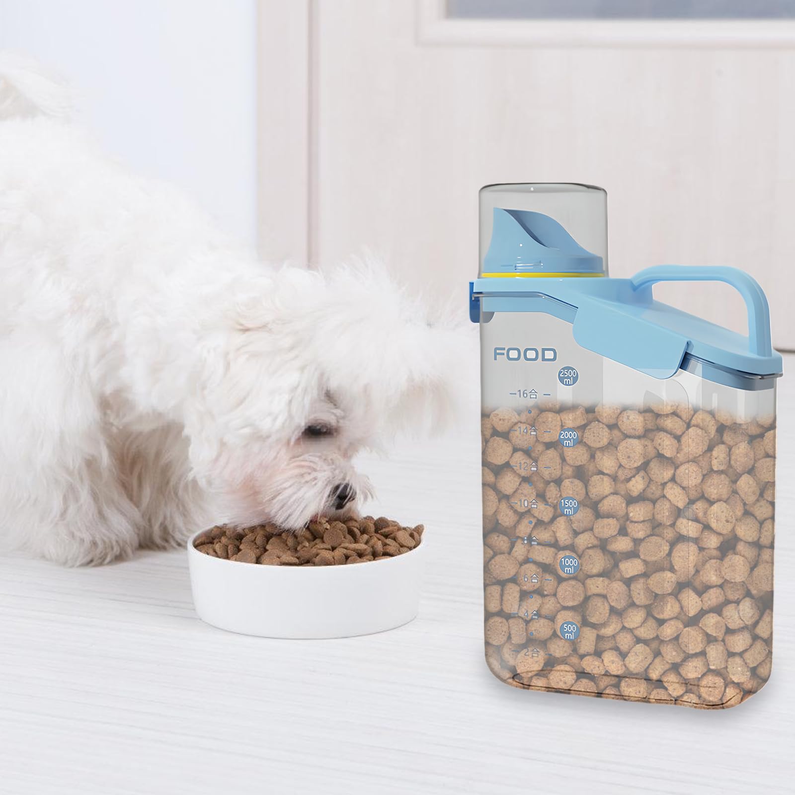 Récipient hermétique pour nourriture pour chat de 2,8 l : PP PS + PP + silicone Récipient de stockage de nourriture pour chien, stockage de détergent, pour stockage de nourriture pour animaux