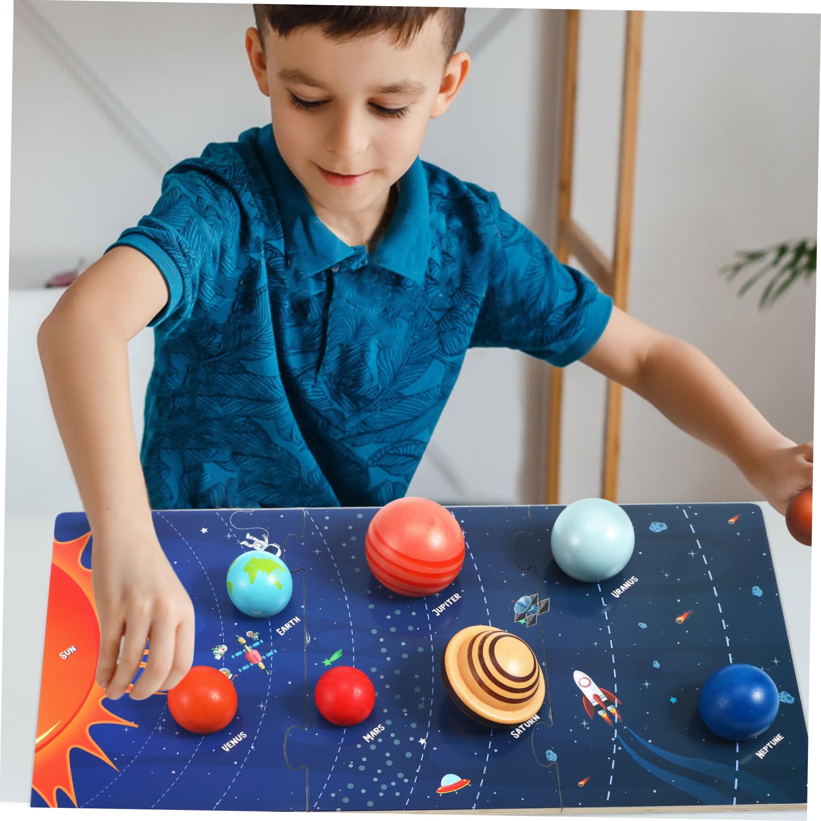 Juguetes Solares Puzle Sistema Solar de Madera para Niños
