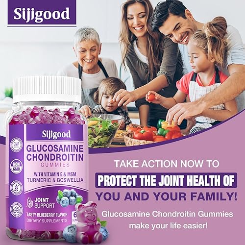 Miniatura 6 de Paquete de 2 gomitas de glucosamina condroitina con MSM y saúco extra fuerte, apoyo articular, suplemento antioxidante de apoyo inmunológico, 120