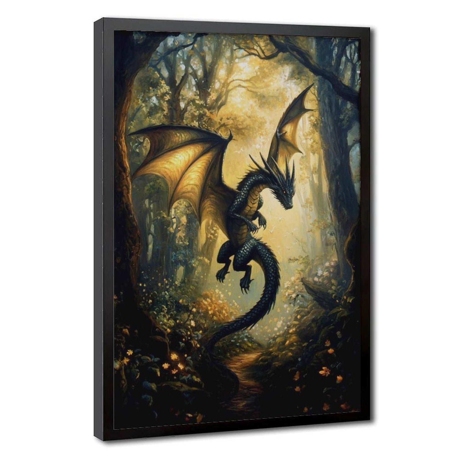 Bareronor Forest Dragon Poster Canvas Poster Bedroom Decor Landscape Office Room Decor Gift 20" L X 30" W
