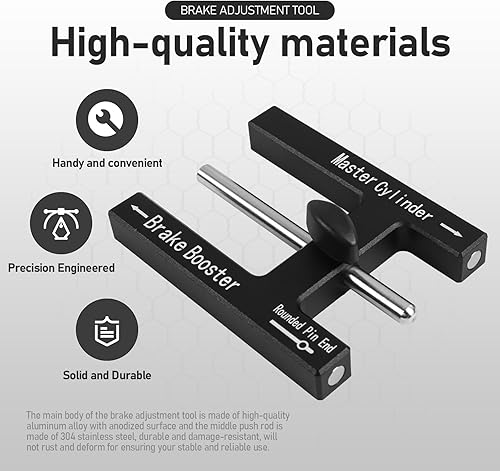 Miniatura 3 de Herramienta de ajuste de freno, herramienta de ajuste de varilla de refuerzo de freno, refuerzo de freno con cilindro maestro, potencia de varilla
