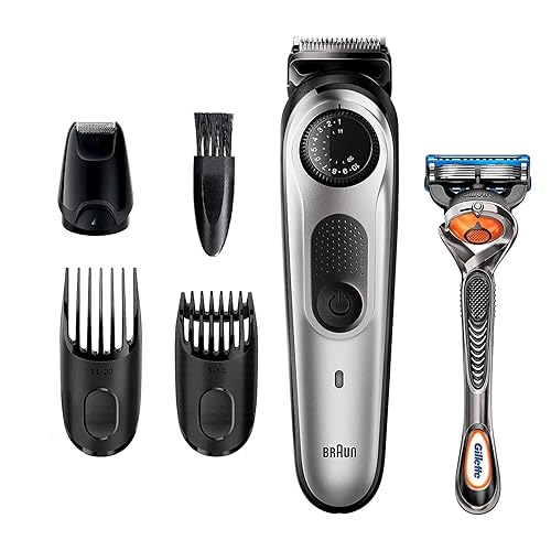Braun BT7240 Máquina para recortar la barba, para hombre, inalámbrica y recargable, recortador de detalles, mini afeitadora con maquinilla de