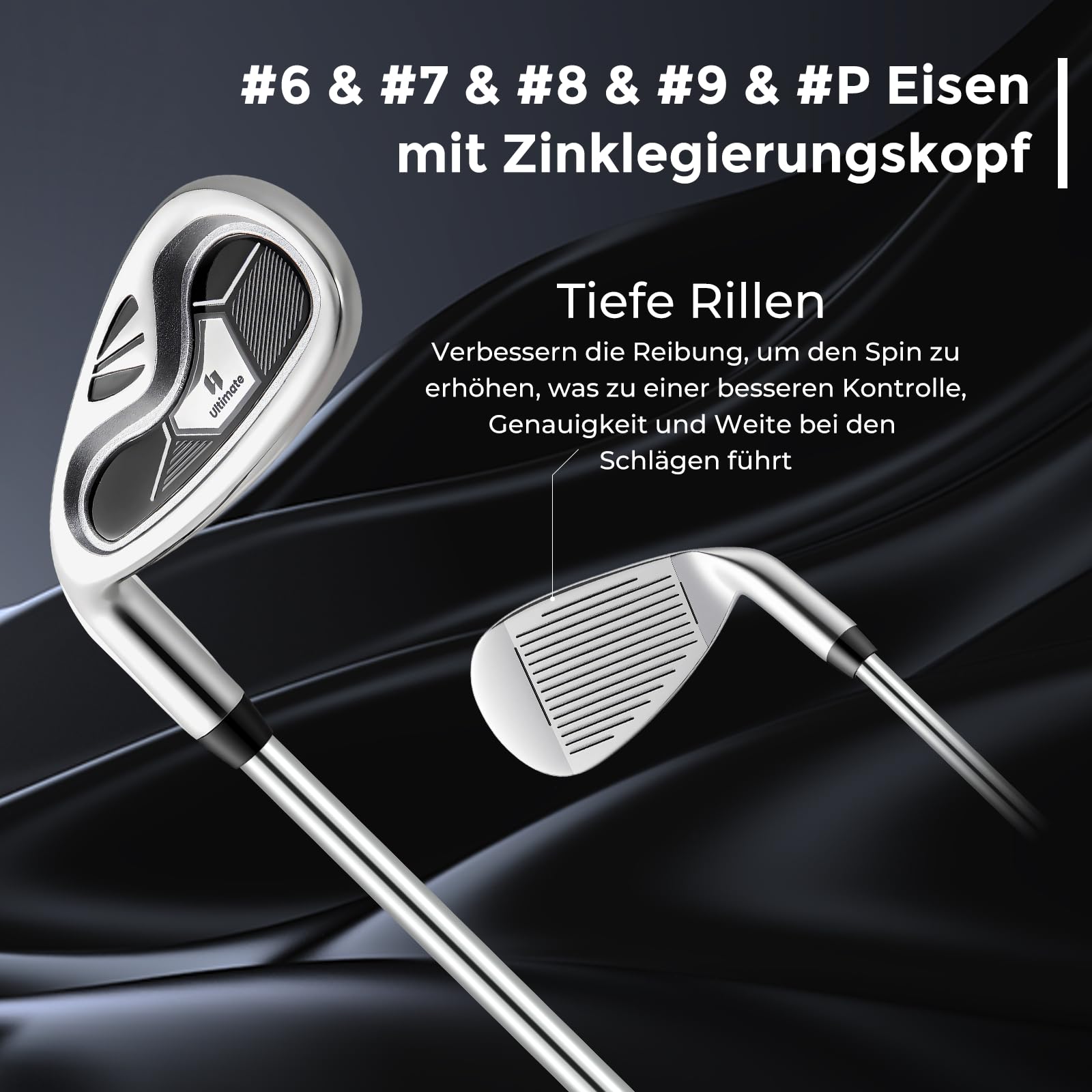 COSTWAY Golfschläger Set Herren, 9 teiliges Golfset linkshändig mit Golftasche & Regenhaube, Golfschlägersätze mit Putter, Driver & Fairway & Hybrid & Eisen, Komplettes Golf Set