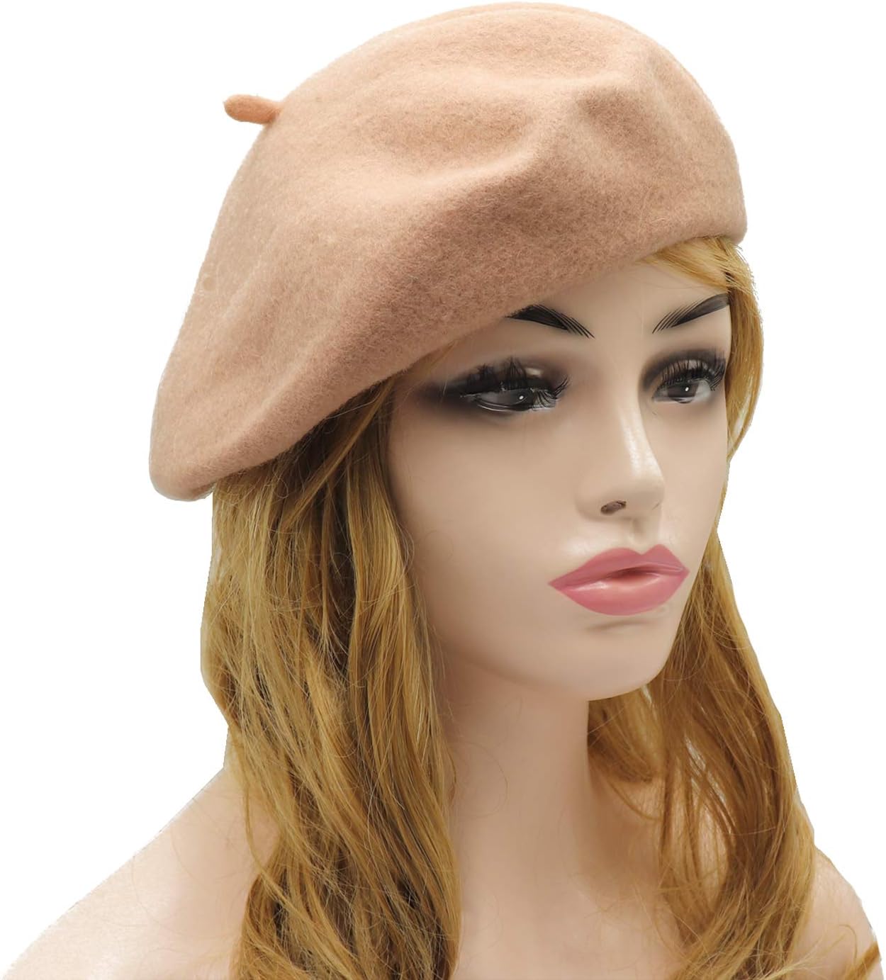 Wheebo Wool Beret Hat,Solid Color French Style Winter Warm Cap for Women Girls Lady - Image 2