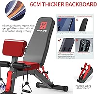 Vista 5 de Adjustable Weight Bench,Utility Workout Bench Foldable Incline Decline Benches for Home Gym Full Body Workout,Load 600LBS