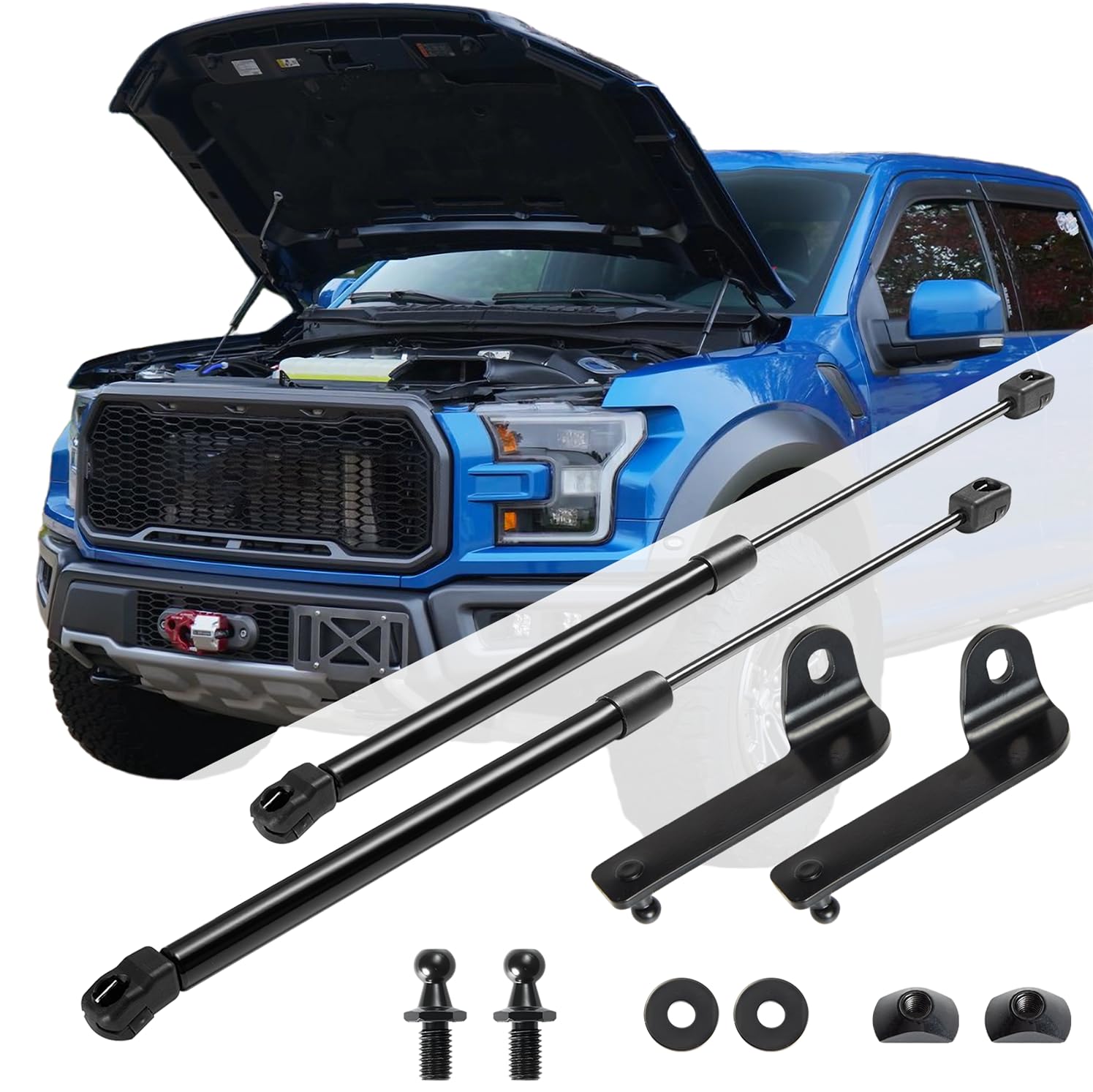 Photo 1 of Vepagoo Front Hood Strut Kit fit for Ford Ranger 2024 2025 2026(No Drill), Lift Supports Gas Shocks, 2 Pcs