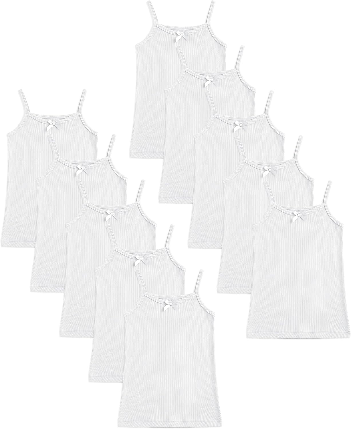 Andrew Scott Girls' 100% Cotton Camisole Tanks | Cami Tops | Multi Packs & Colors