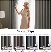 Vista 8 de H.VERSAILTEX Cortina de lino para oscurecer la habitación para dormitoriosala de estar, cortinas opacas extra anchas de 100 x 84 pulgadas