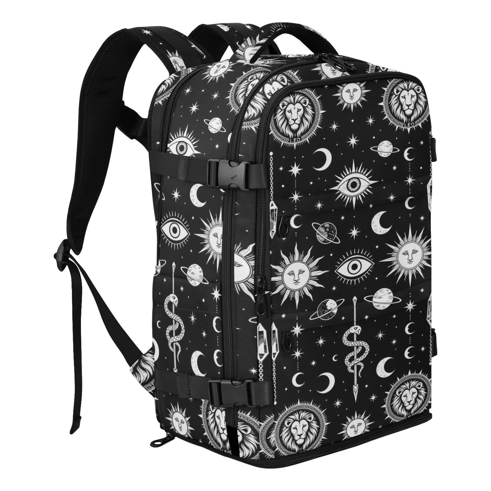Plecak do szkoły torba na laptopa 16 cali do samolotów 20 l | Wodoodporna lekka torba podróżna Galaxy Gothic czarno-biała 15-calowa torba na laptopa do samolotów mochila de viaje