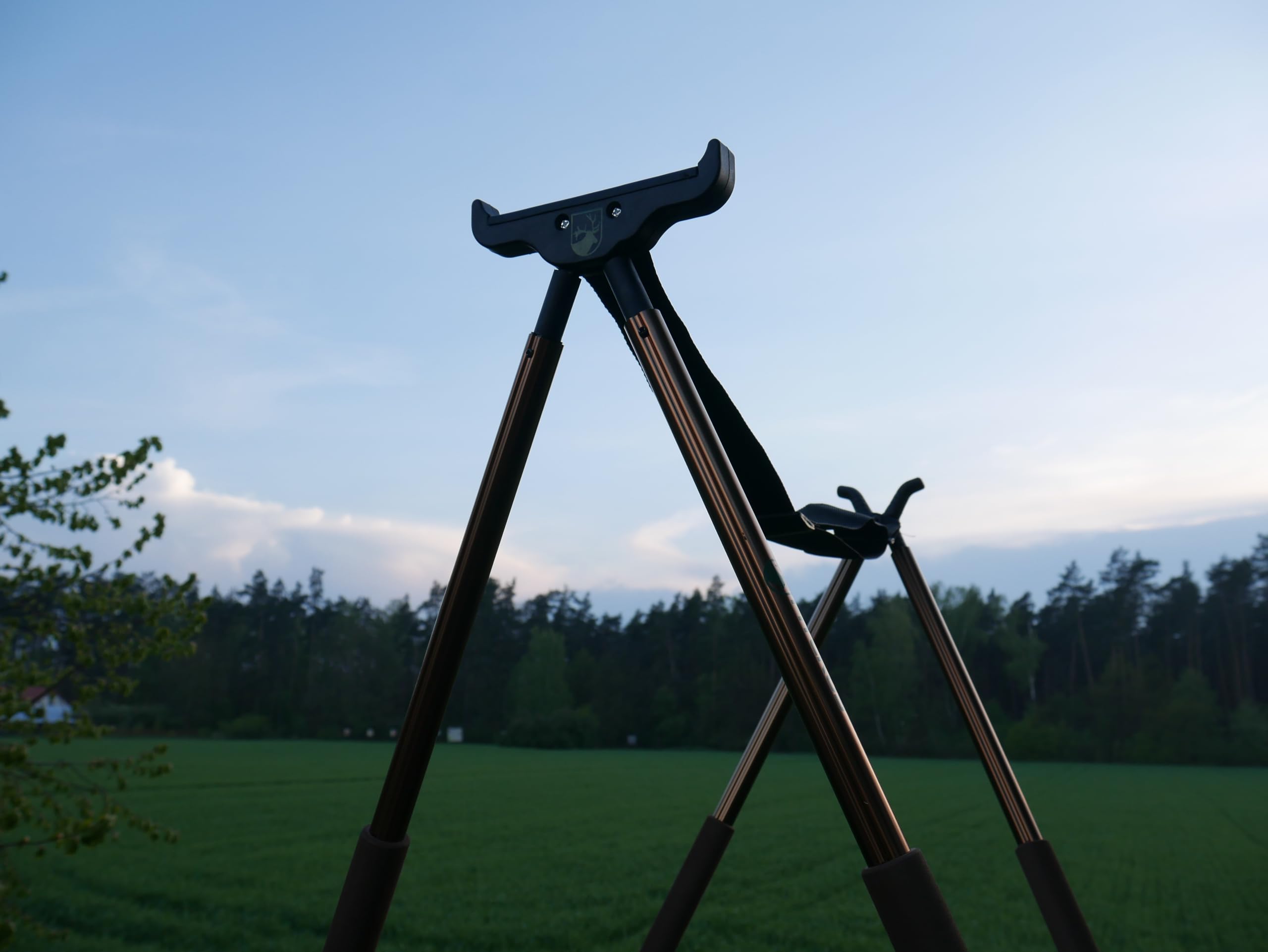 Jagd Zielstock Pirschstock 4 beinig Neue Modell mit 14 cm breite Basis stabil