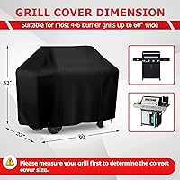 Vista 2 de iCOVER - Cubierta de parrilla de 60 pulgadas para parrilla al aire libre, anti-UV y resistente a la decoloración, fundas impermeables para parrilla