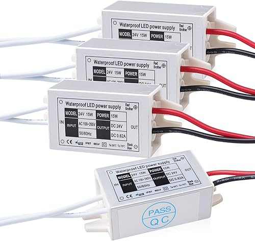 Klarlight - Fuente de alimentación de 24 V, controlador LED de 15 vatios, impermeable Klarlight IP67 DC 24V transformador LED de 110 V CA a 24 V CC, disponible en Yaxa Peru