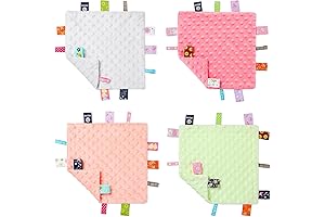 4 Pieces Sensory Blanket Plush Toy for Baby