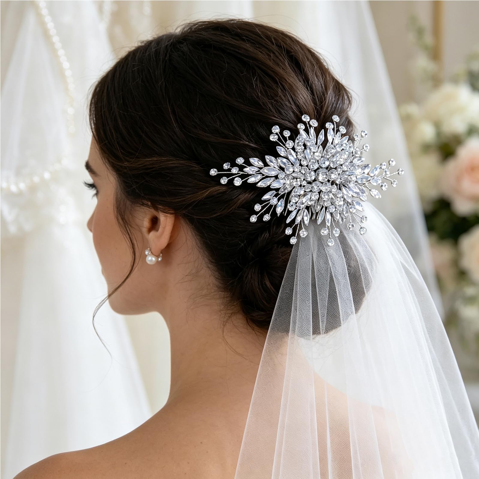 Rhinestone Wedding Hair Comb Bridal Headpiece