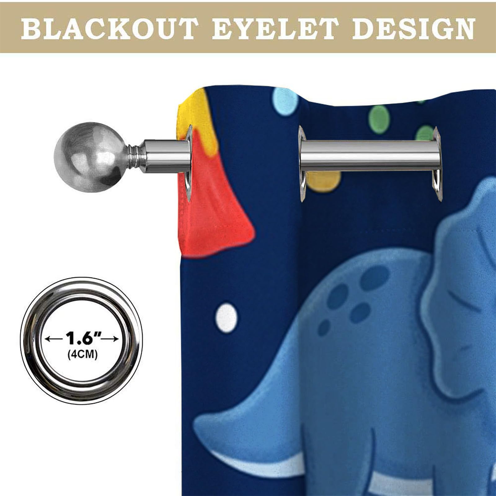 Étoile Volcanique Dinosaure Rideau - Dinosaure pour Enfants Rideau Occultant Thermiques, L140×H240Cm (2 Panneaux) Rideaux À Oeillets pour Decoration Chambre Salon, Draperies Intérieurs, Bleu Marine