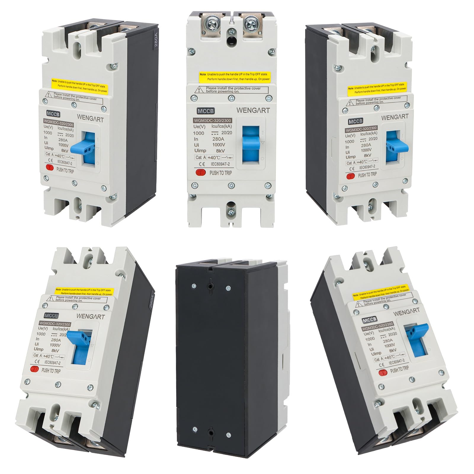 Wengart DC MCCB Kompaktleistungsschalter WGM3DC-320 | 280A 1000V DC | 2-Polig für Gewerbe-Photovoltaik & Großspeicher | Professioneller Leitungsschutzschalter für PV-Anlagen & Industrie