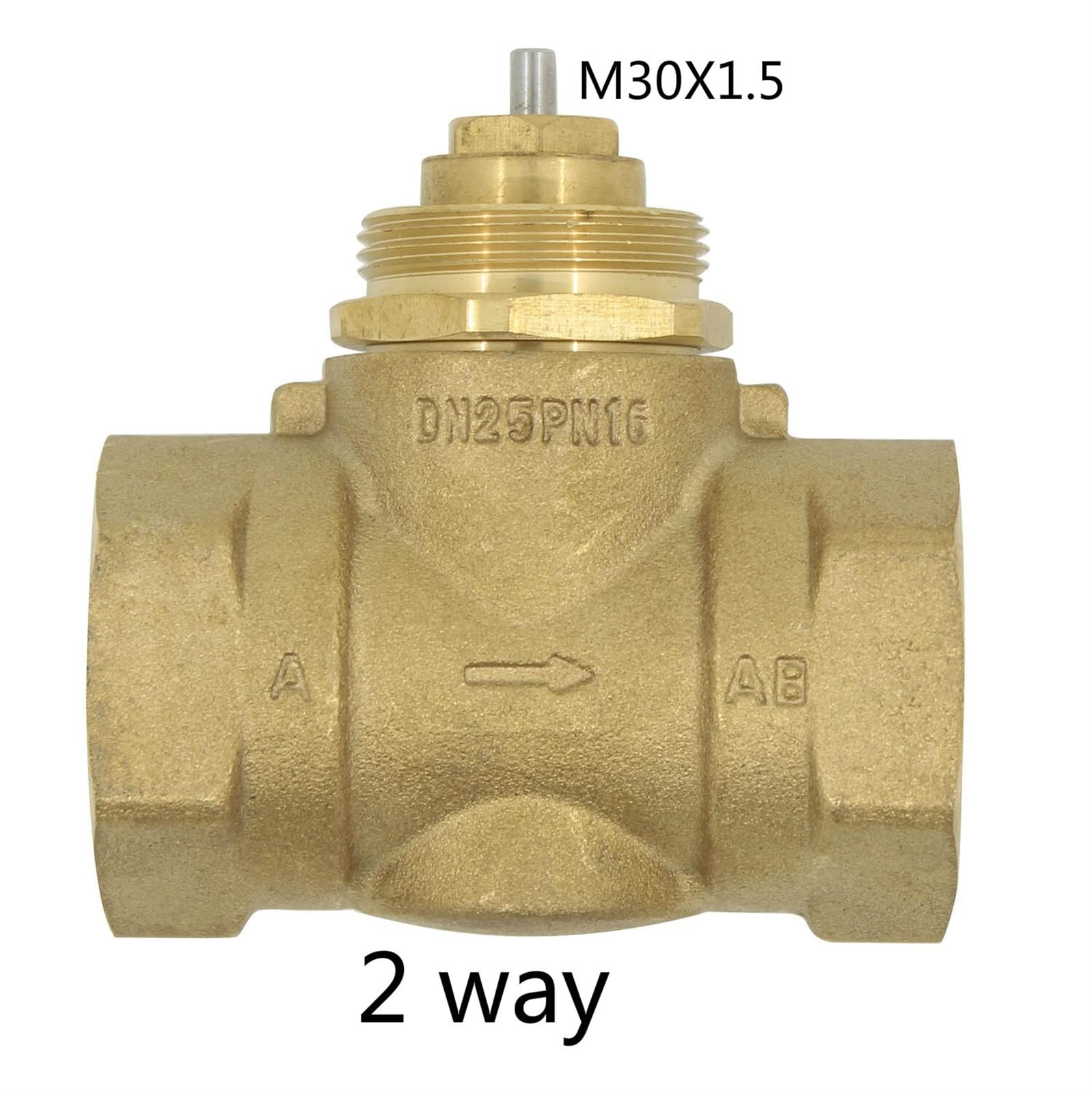 Válvula de Tres vías latón bidireccional DN15 DN20 DN25 M30X1.5 M28X1. 1 Uds(3 Way-dn15,M28X1.5)