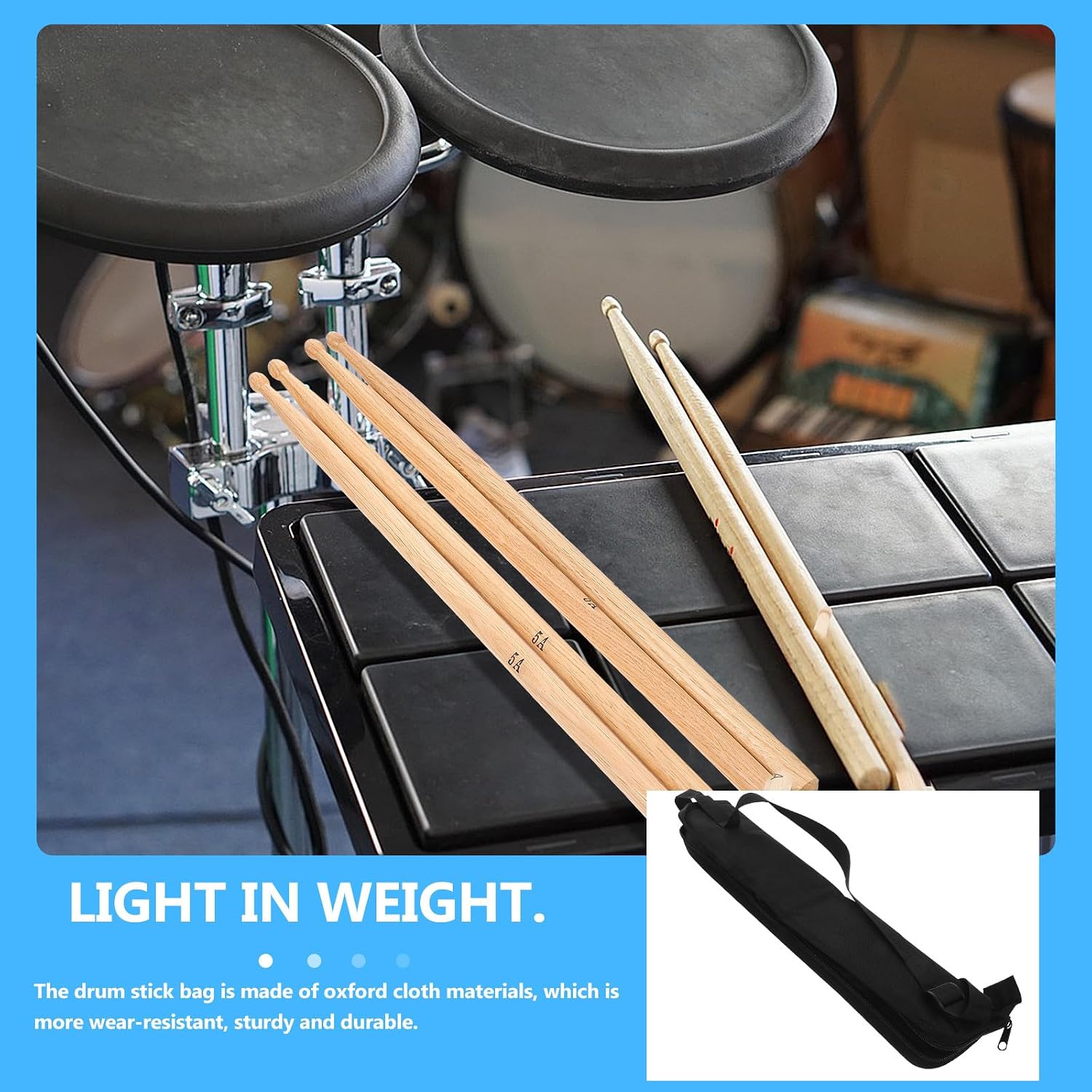 UPKOCH Waterproof Drumstick Bag Thickened Drum Stick Pouch Portable Carrying Case for Drumsticks and Mallets with Large Capacity Suitable for Outdoor Use
