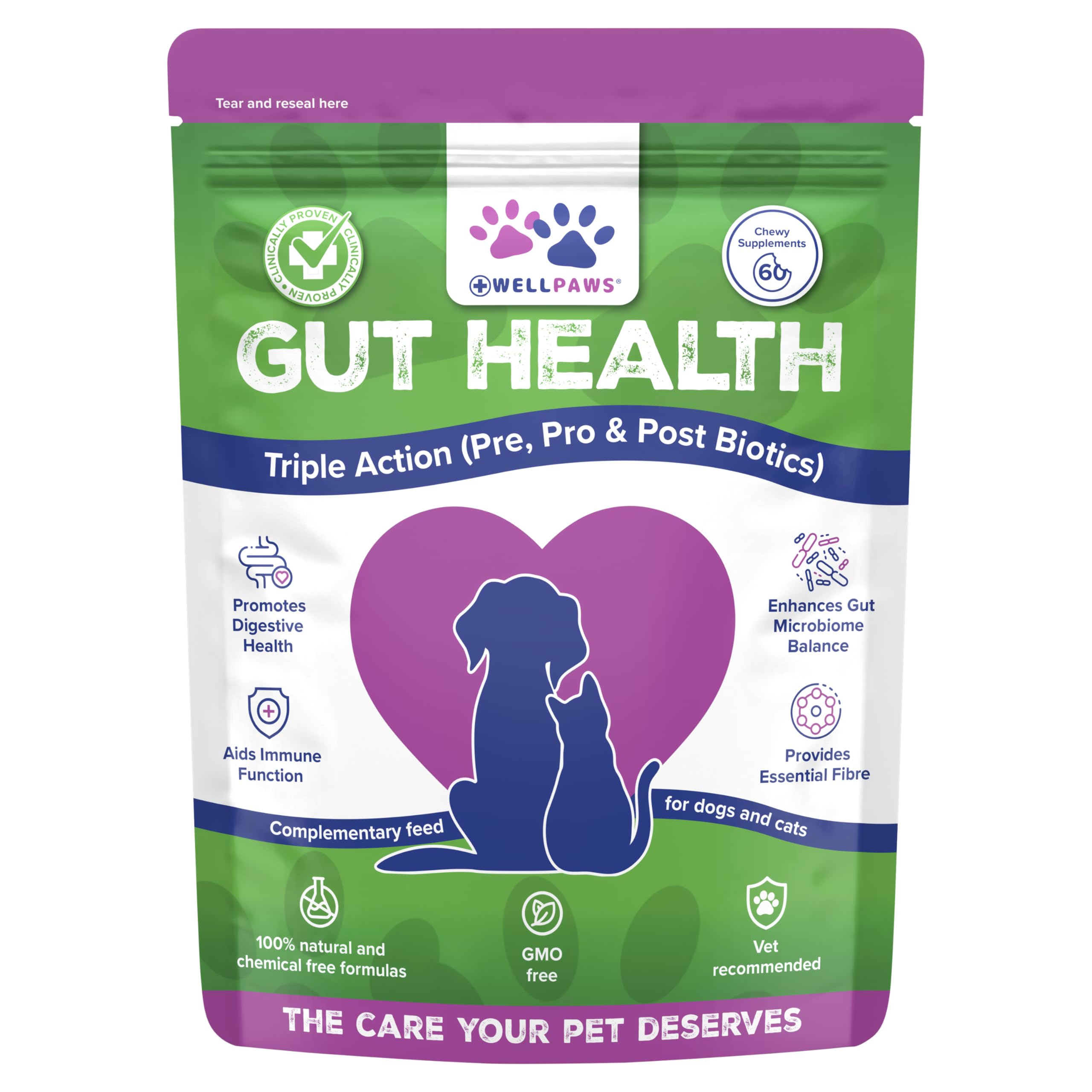Gut Health Chewables for Dogs & Cats | Natural Formula for Mood & Digestive Support