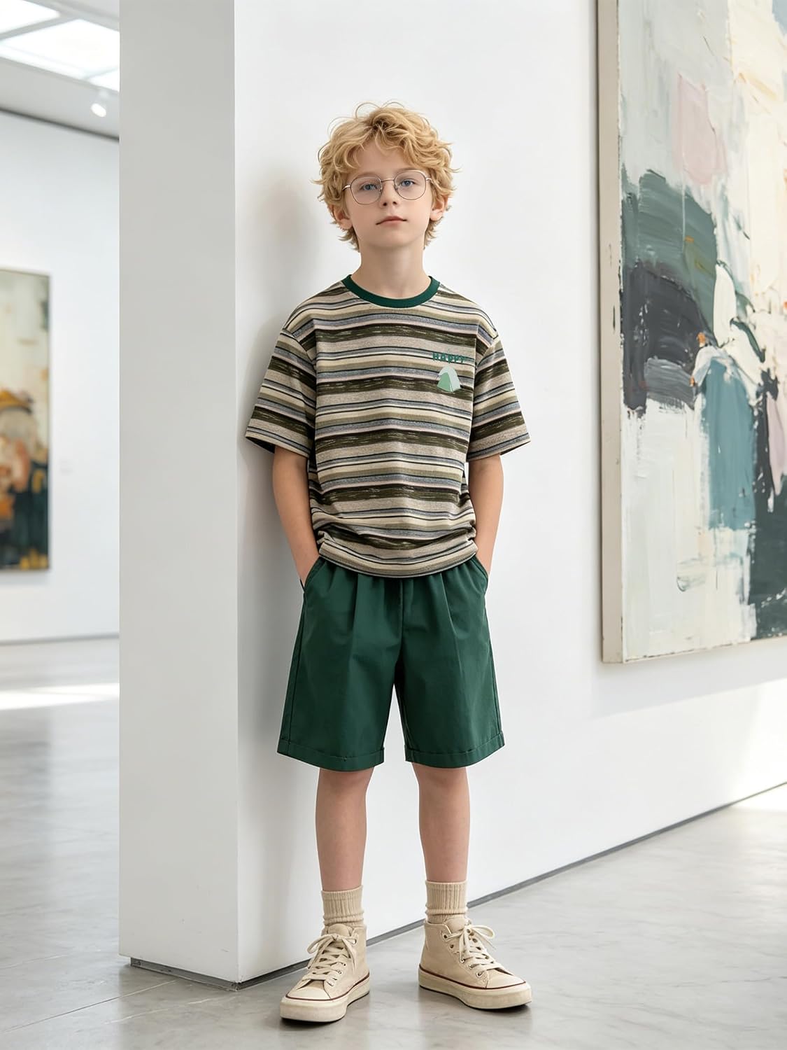 Boys Shirt Sets Toddler Summer Outfits Short Sleeve Shirts Elastic Shorts Beach Outfit