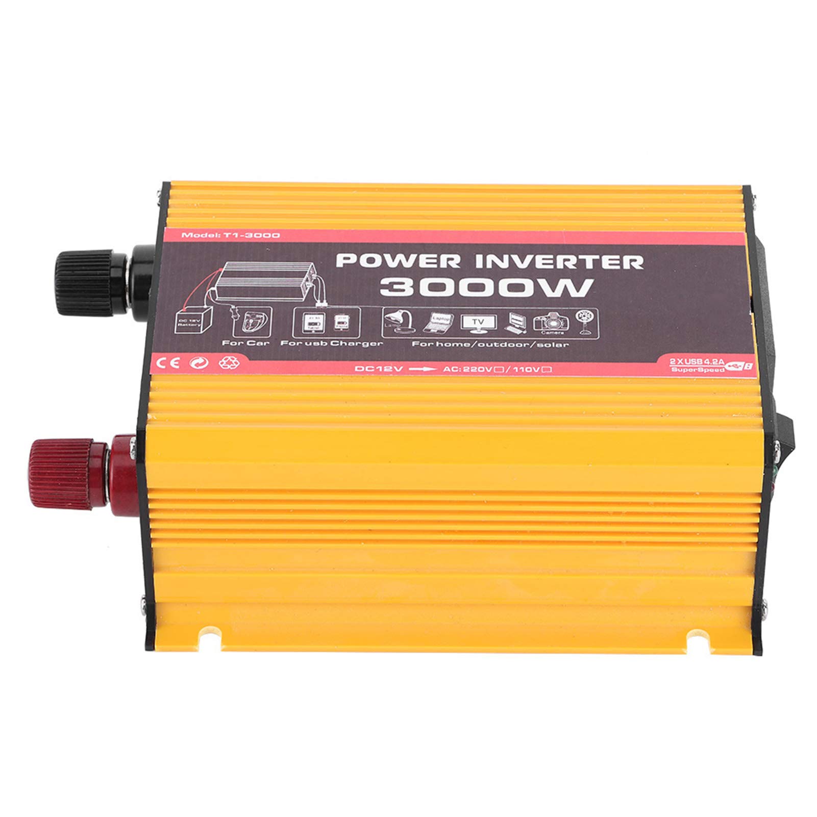 KIMISS Car Inverter 3000W Dual USB Auto Power Converter Trasformatore a onda sinusoidale modificata(AC 110V)
