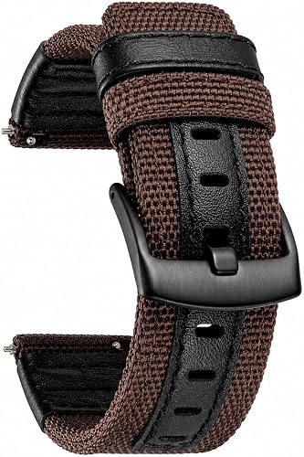 Nylon Watch Strap Compatible with 22mm (Brown)