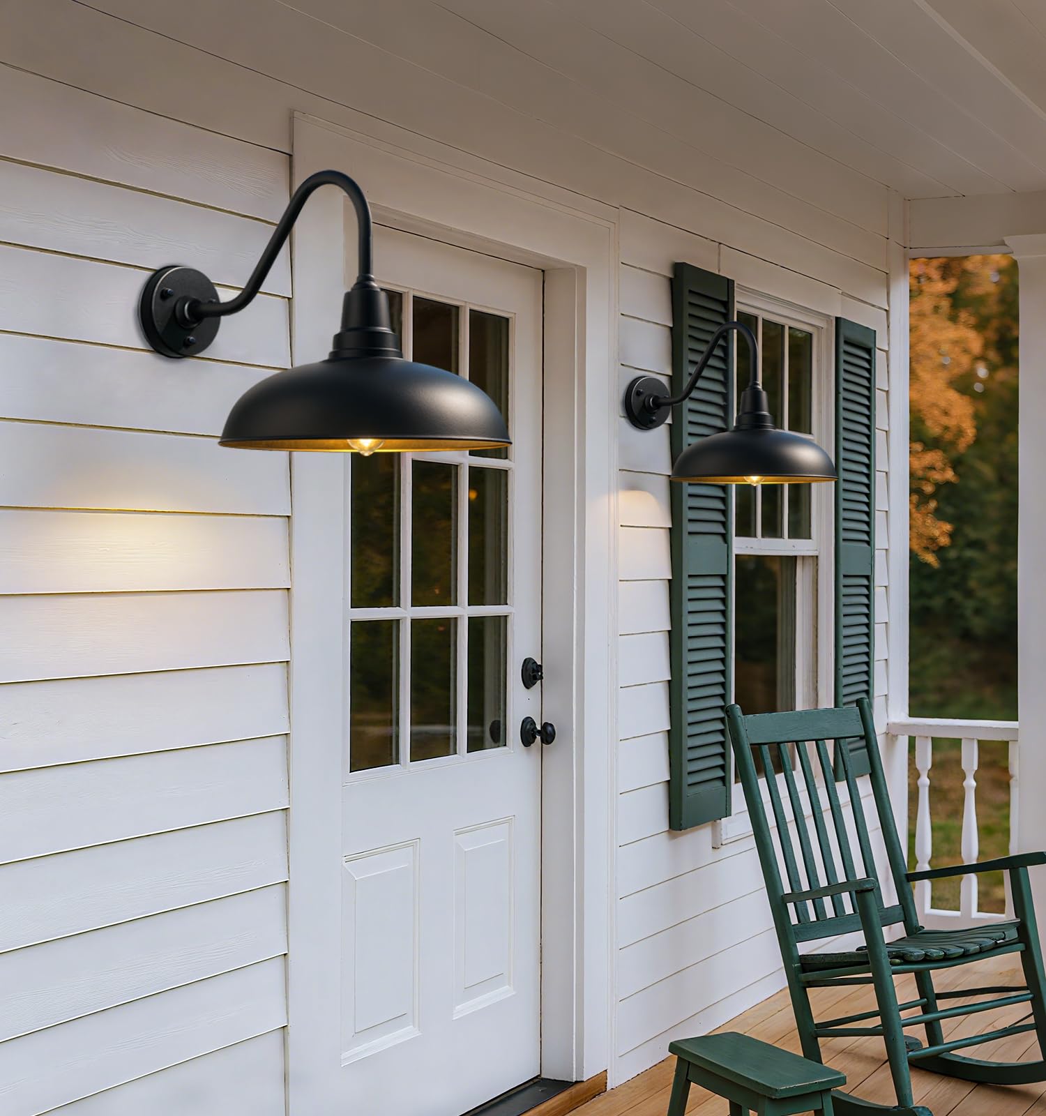 23" Extra-Large Outdoor Barn Light - Vintage-Style Black Gooseneck Wall Light for Garage, Porch, or Farmhouse Exterior - Rustproof and Weather-Resistant Metal - 1 Pack