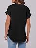 Blusas Henley de Manga Corta para Mujer ANRABESS, Escote en V, Casuales y Elegantes, Camisetas de Moda para Vacaciones de Verano 2026 5