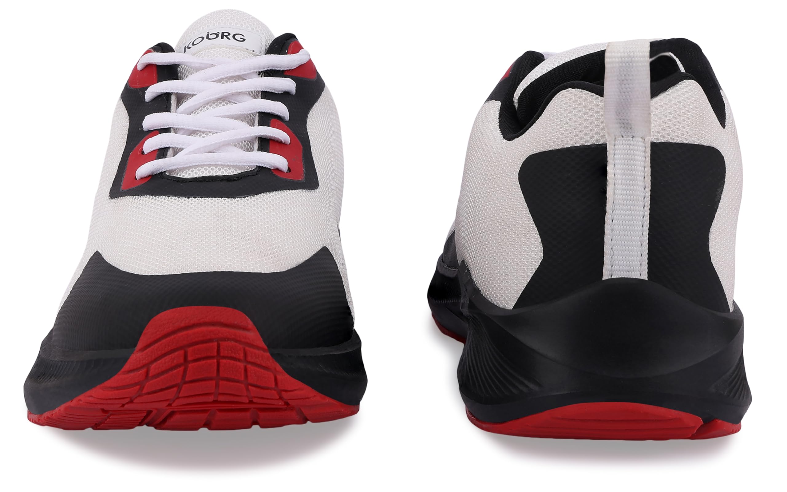 KOBURG Vibe Sports Shoes for Men | Comfortable TPR & EVA Sole | Stylish Lace-Up Sports White Black 2