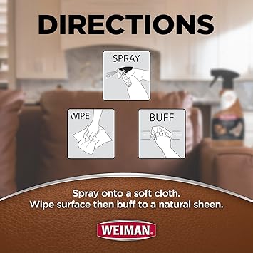 Weiman Leather Cleaner and Conditioner for Use on Your Couch Chair Purse Wallet Shoes Boots Saddle Belt Jacket Car Seat