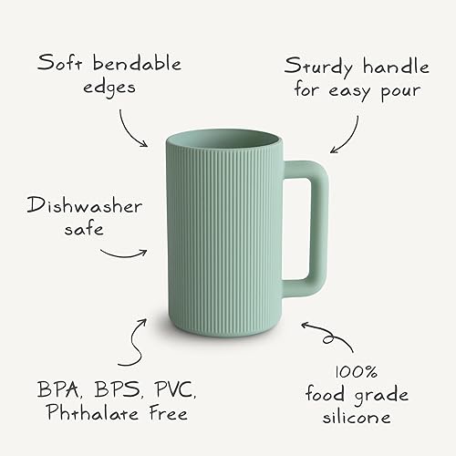 Miniatura 7 de mushie Taza de enjuague de baño para bebés, 100% silicona de grado alimenticio, taza de enjuague para champú y lavado corporal para niños (rosa)