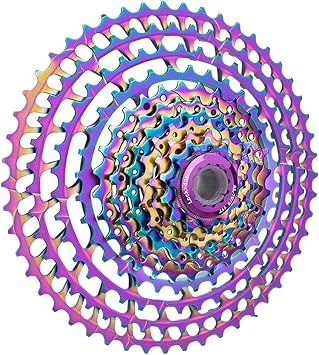 Freewheel Ultralight MTB Bike 11 Speed 11-46T 50T 52T Cassette Spocket 11S Black Rainbow Wide Ratio CNC Mountain Bicycle K7 Freewheel Bicycle Accessories11S 50T Rainbow